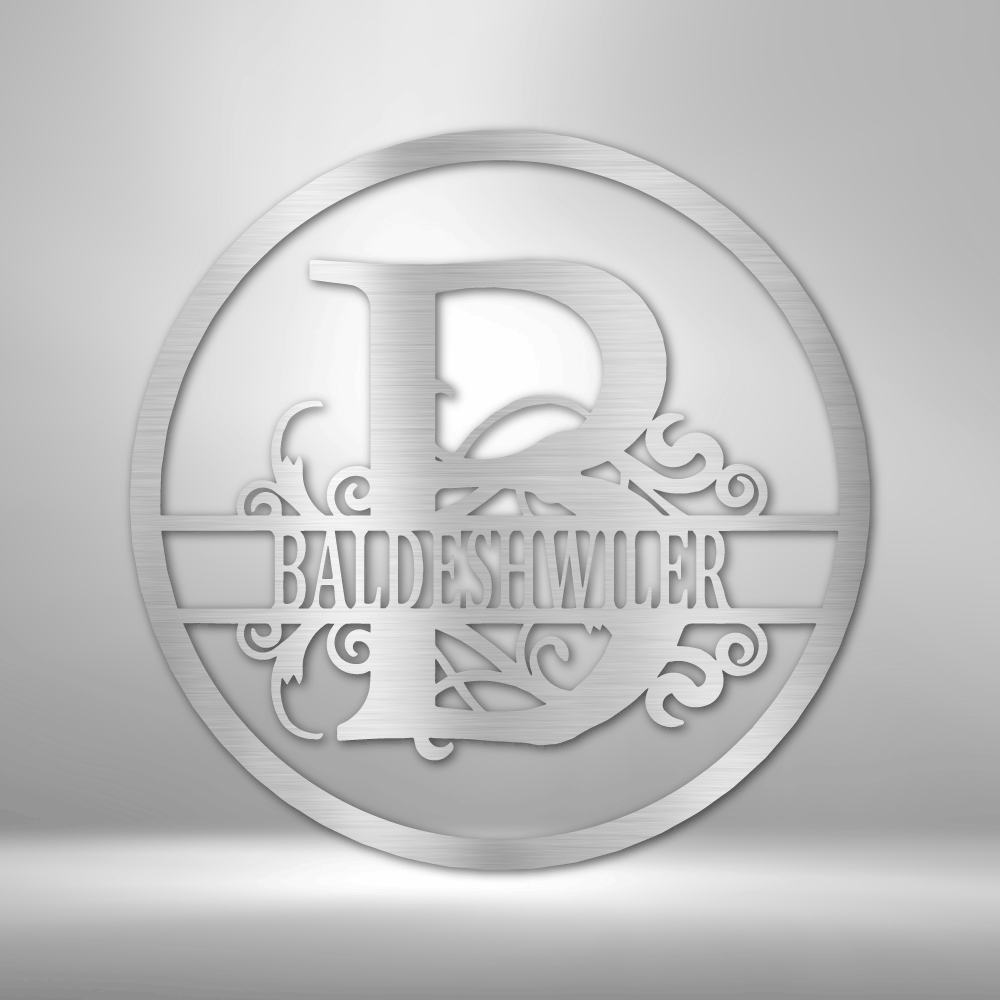 Split Circle Monogram - Personalized Steel Sign - Throttle Society